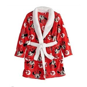 Disney Minnie Mouse Red and White Kids Pajama Robe